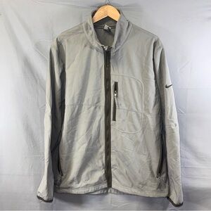 Nike Jacket Mens 2XL Gray Therma-FIT Full Zip Softshell Fleece Lined Athletic